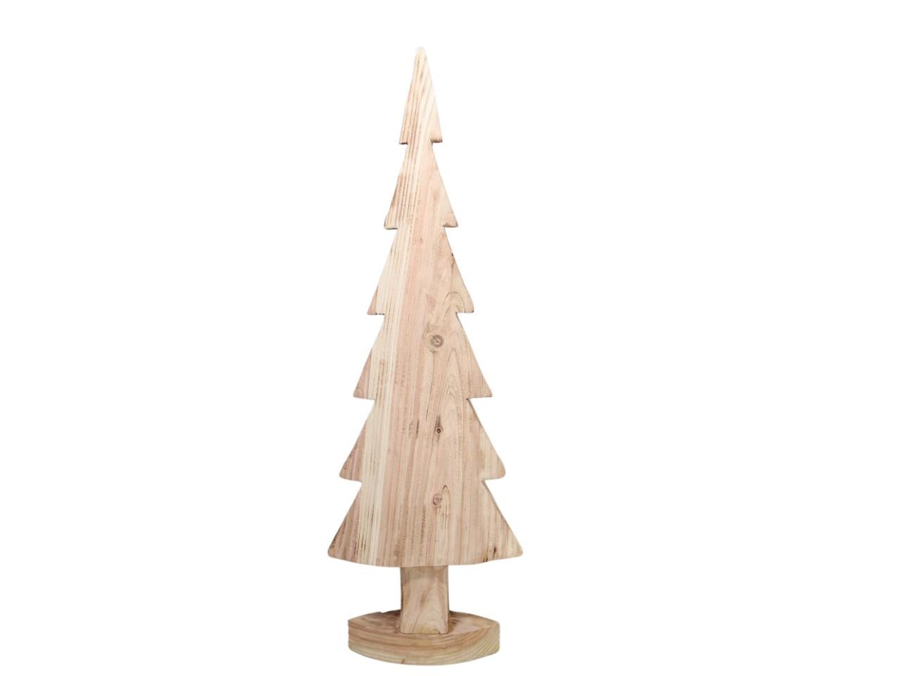 Tannenbaum auf Sockel Paulownia Holz natur-gefl. D35xH100cm