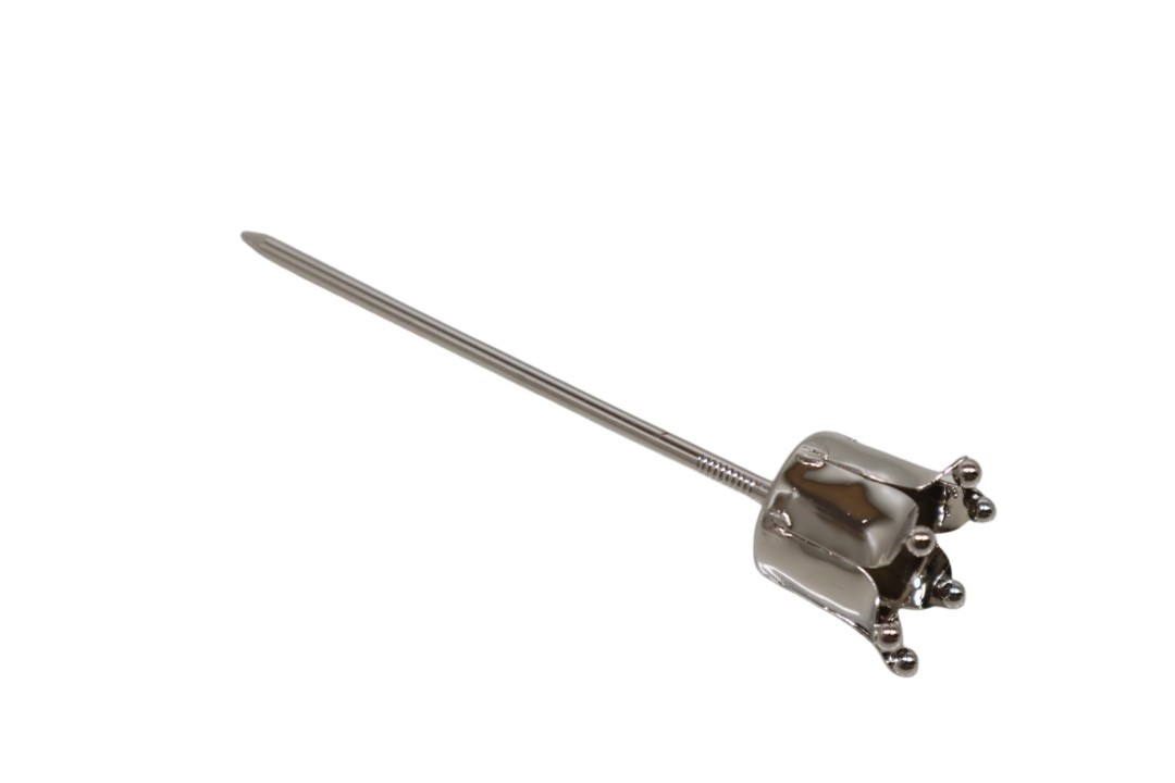 Stabkerzenhalter Krone Metall silber D3x11,6cm