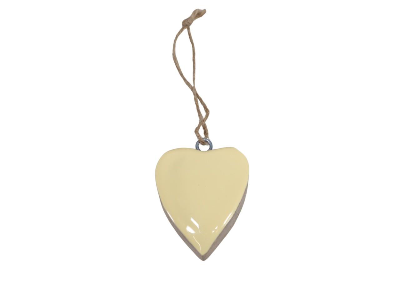 Herz hängend an Juteschnur Holz vanille 5cm