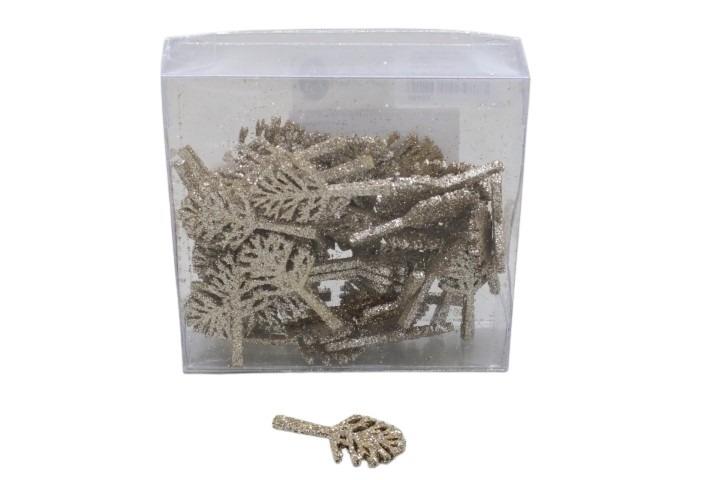 Streuer Bäumchen Holz gold-glitzer 4cm