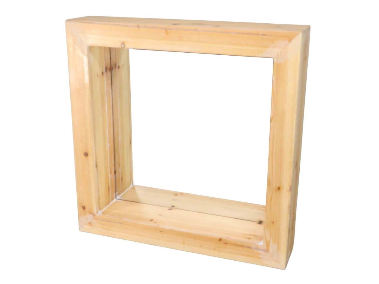 Spiegel im Holzrahmen natur D58cm