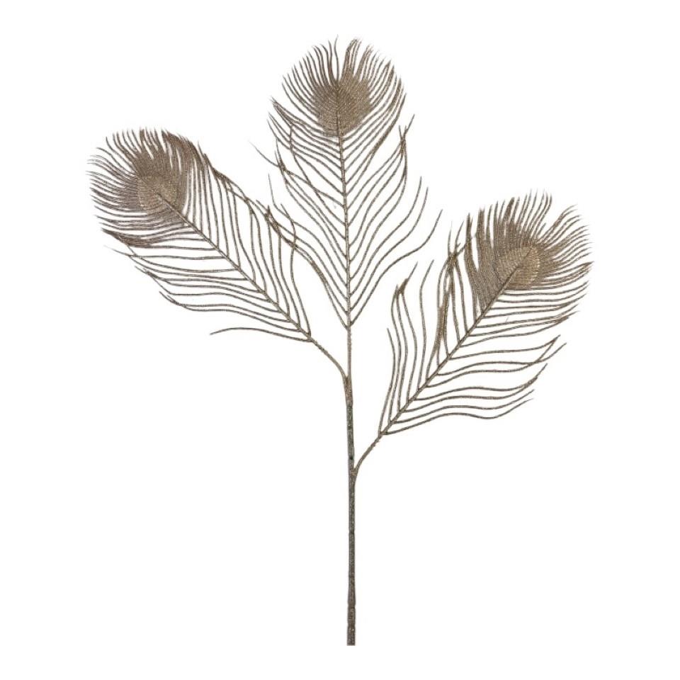 Pfauenfeder 3fach, platin H66cm