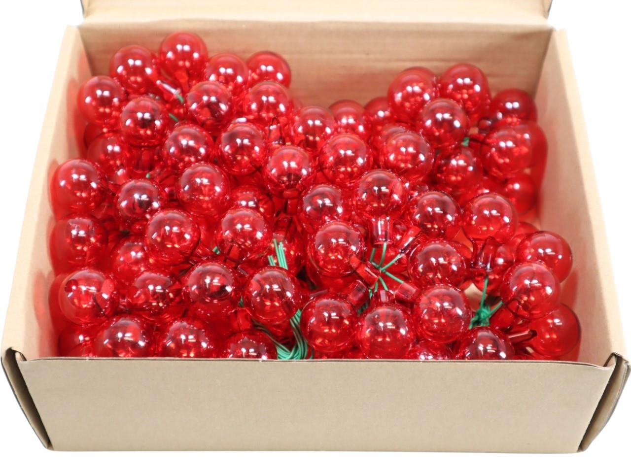 Glaskugel 25 mm a.Draht  144 Stck. rot transparent