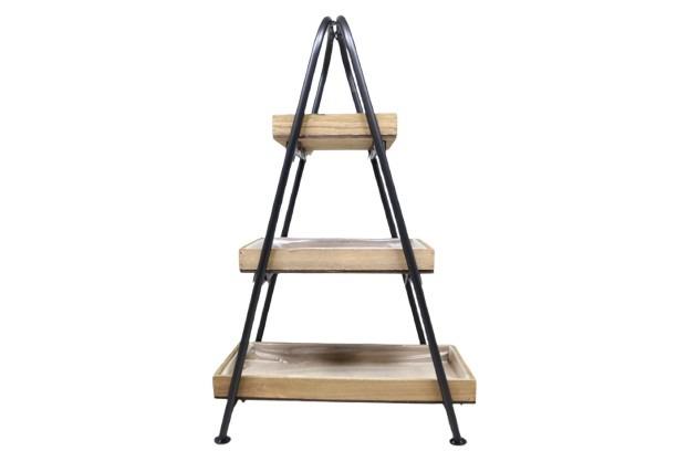 Regal Metall m. 3 Holzböden H45cm NETTO