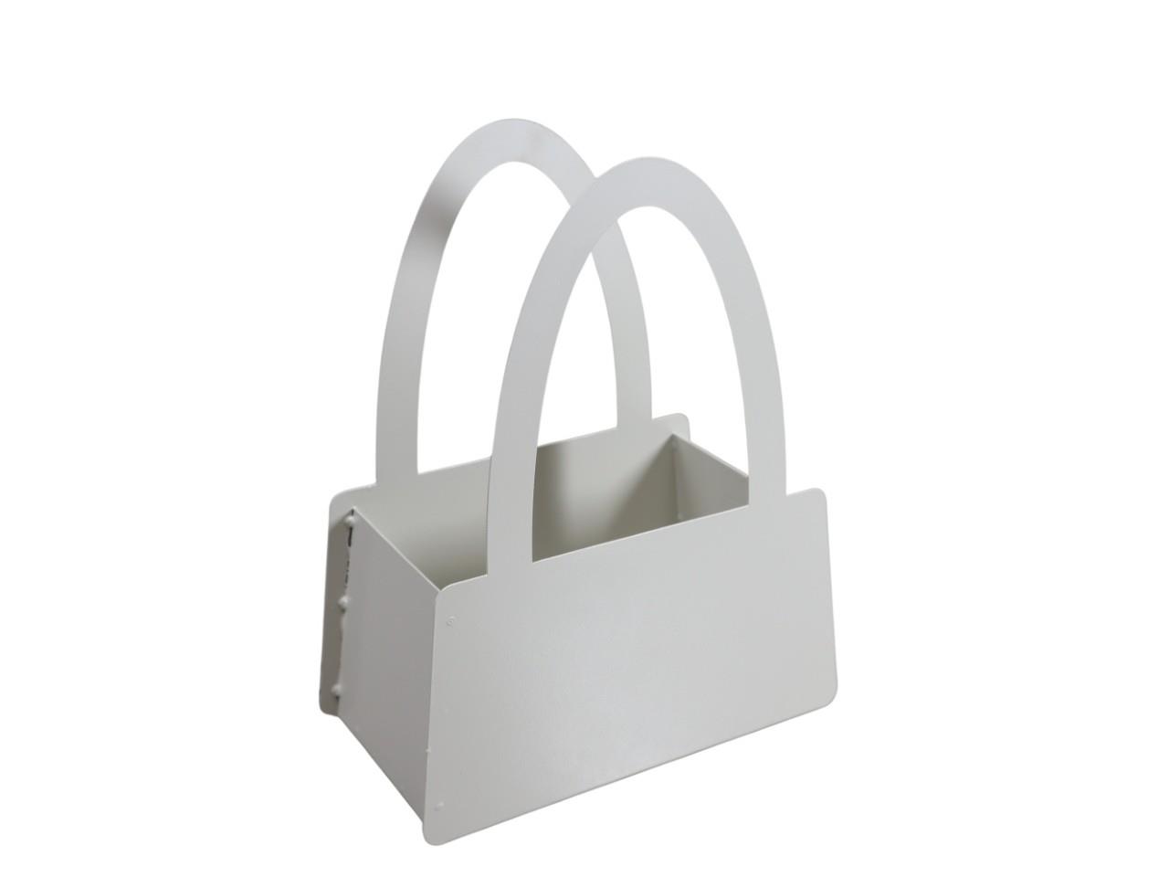 Pflanztasche Metall creme L20x11xH26cm NETTO