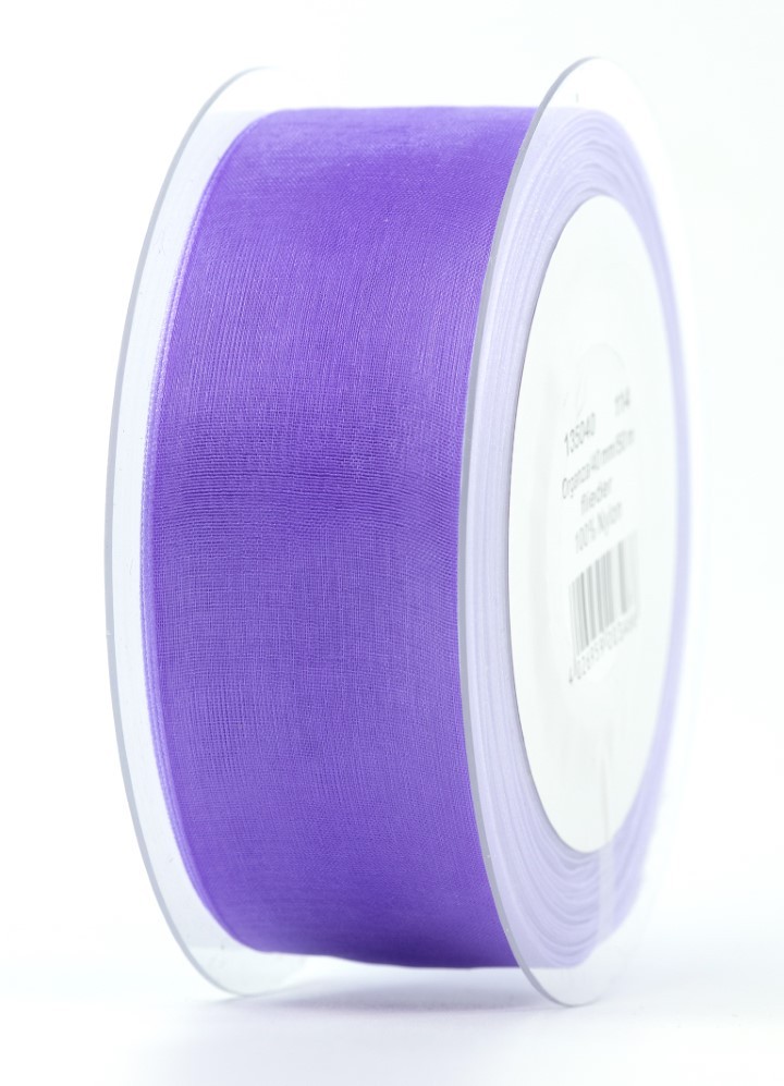 Band Beauty Organdy 40 mm 50 Meter lila 114
