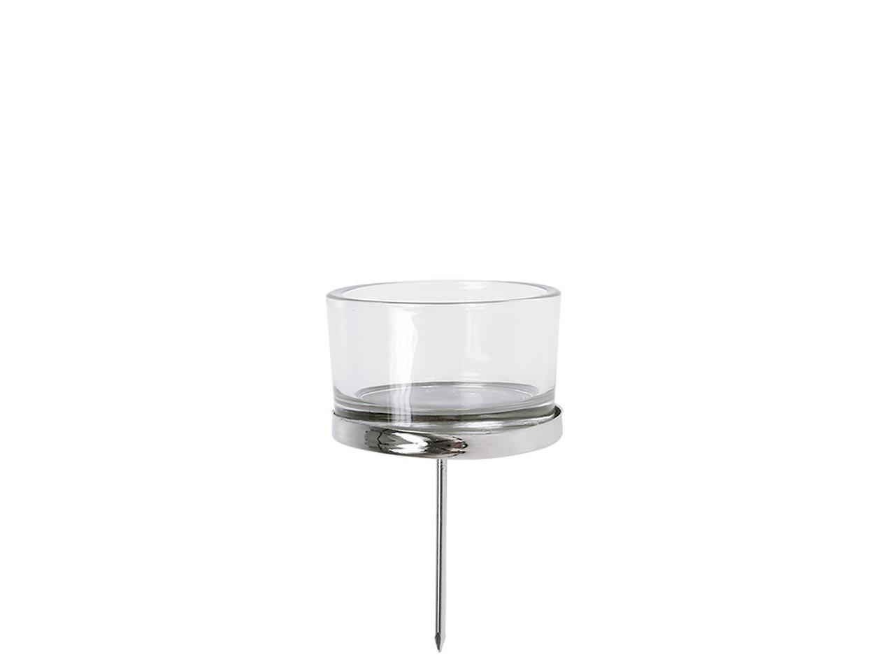 Teelichthalter m. Glas klar D5,2xH8,3cm