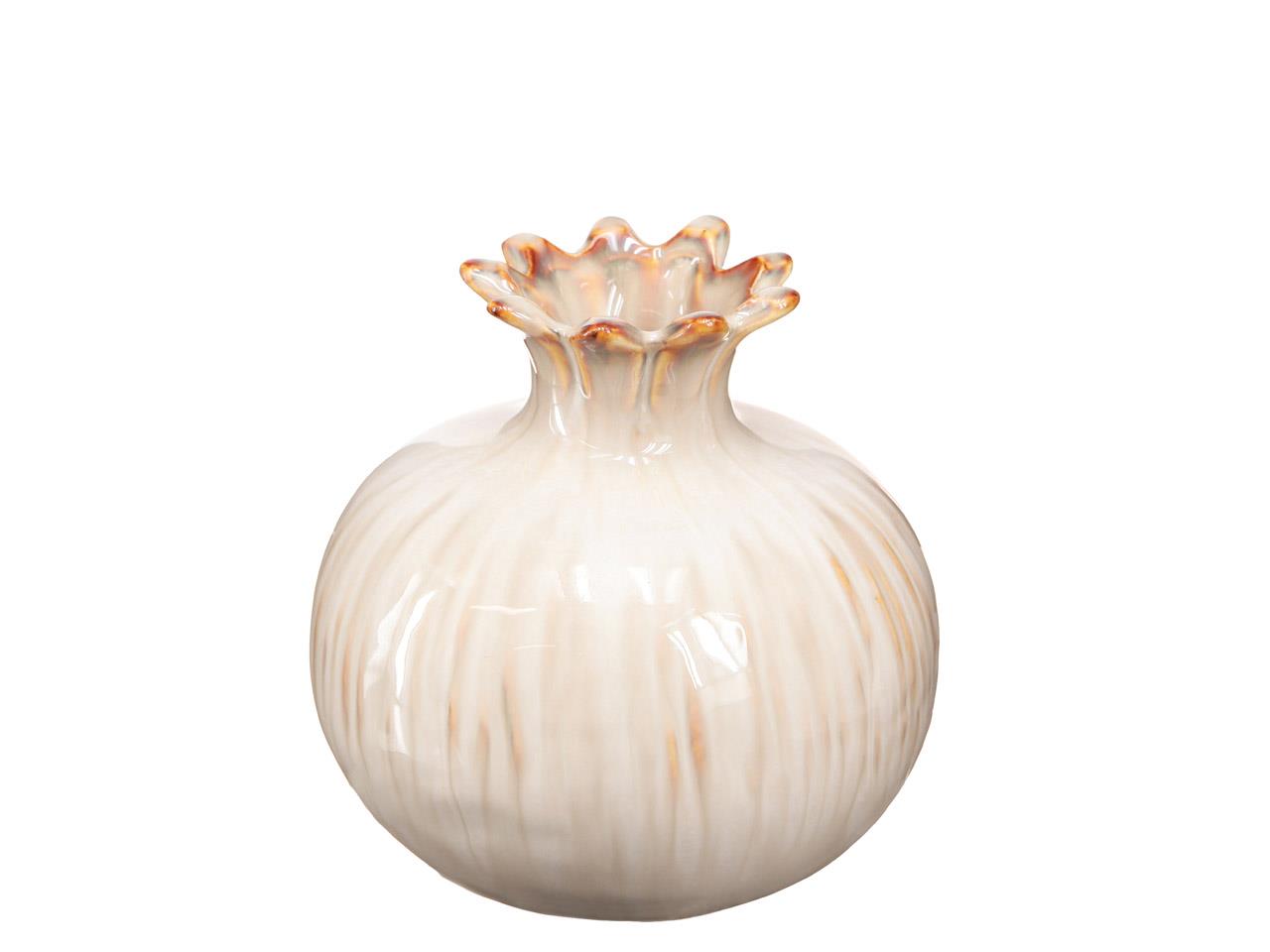 Vase rund Keramik creme 12,5x12,5 cm