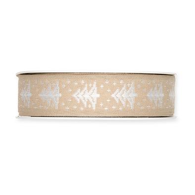 Webband Tannenbäume 25 mm 15 Meter natural/white 11