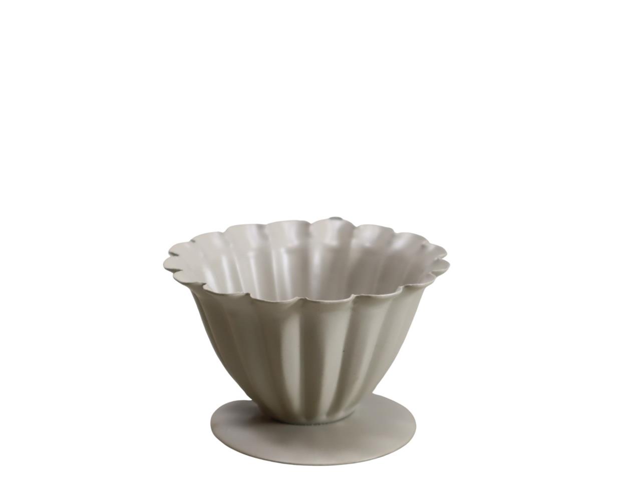 Pokal Metall taupe-matt D9xH6cm