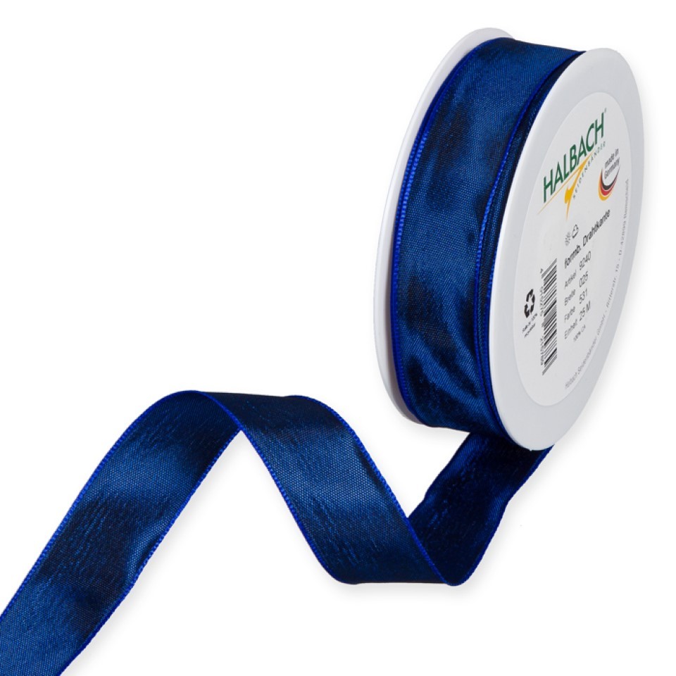 Drahtkantenband 25mm königsblau 531