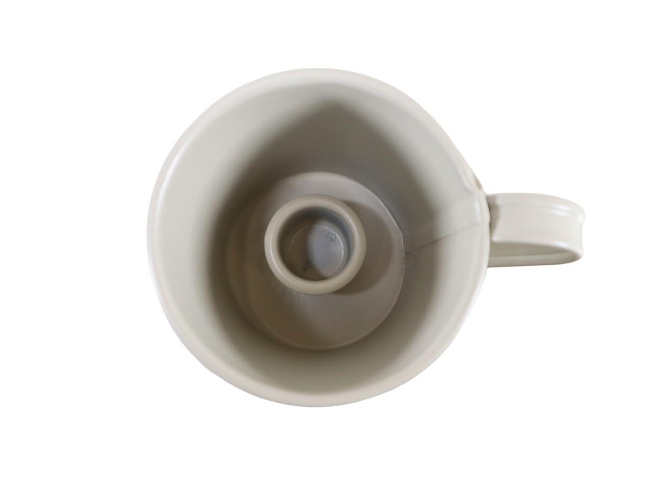 Tasse m. Stabkerzenhalter Metall creme D7cm