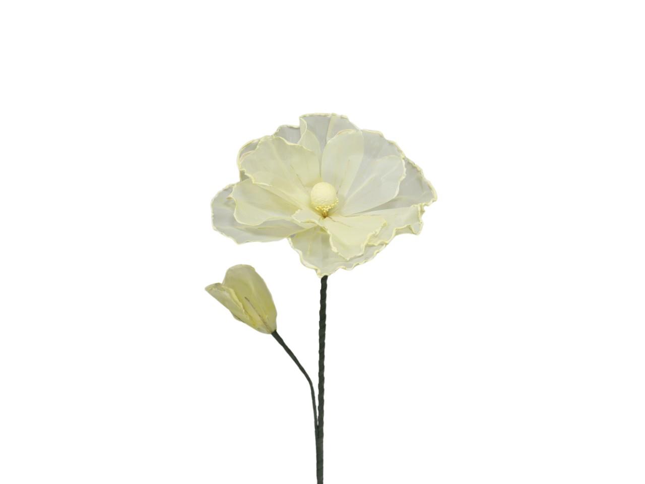 Magnolienzweig 2Blüten Stoff creme-vanille L75cm