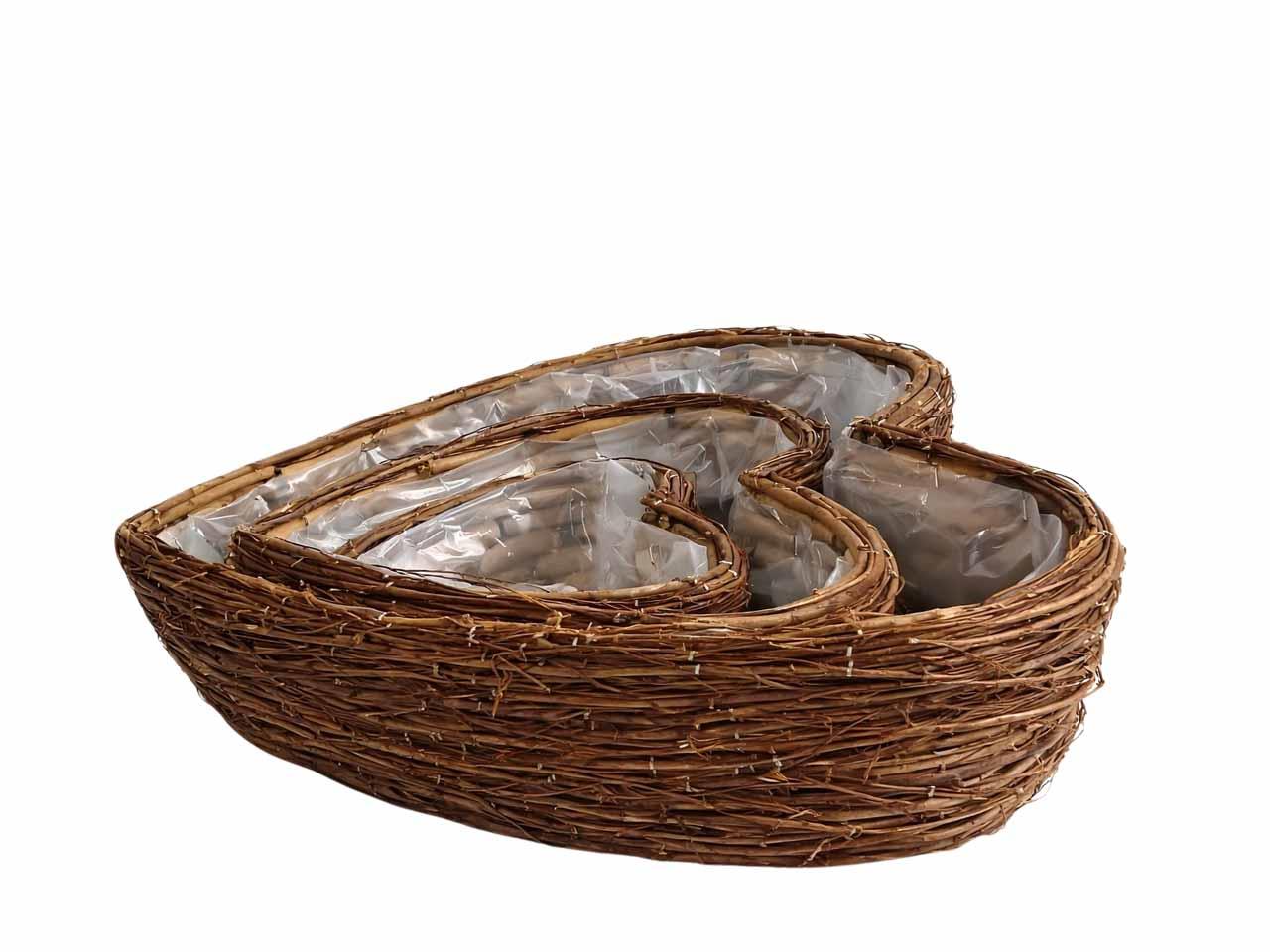 Pflanzherz Ulmenzweige auf Holzplatte Set/3 natur D42cm