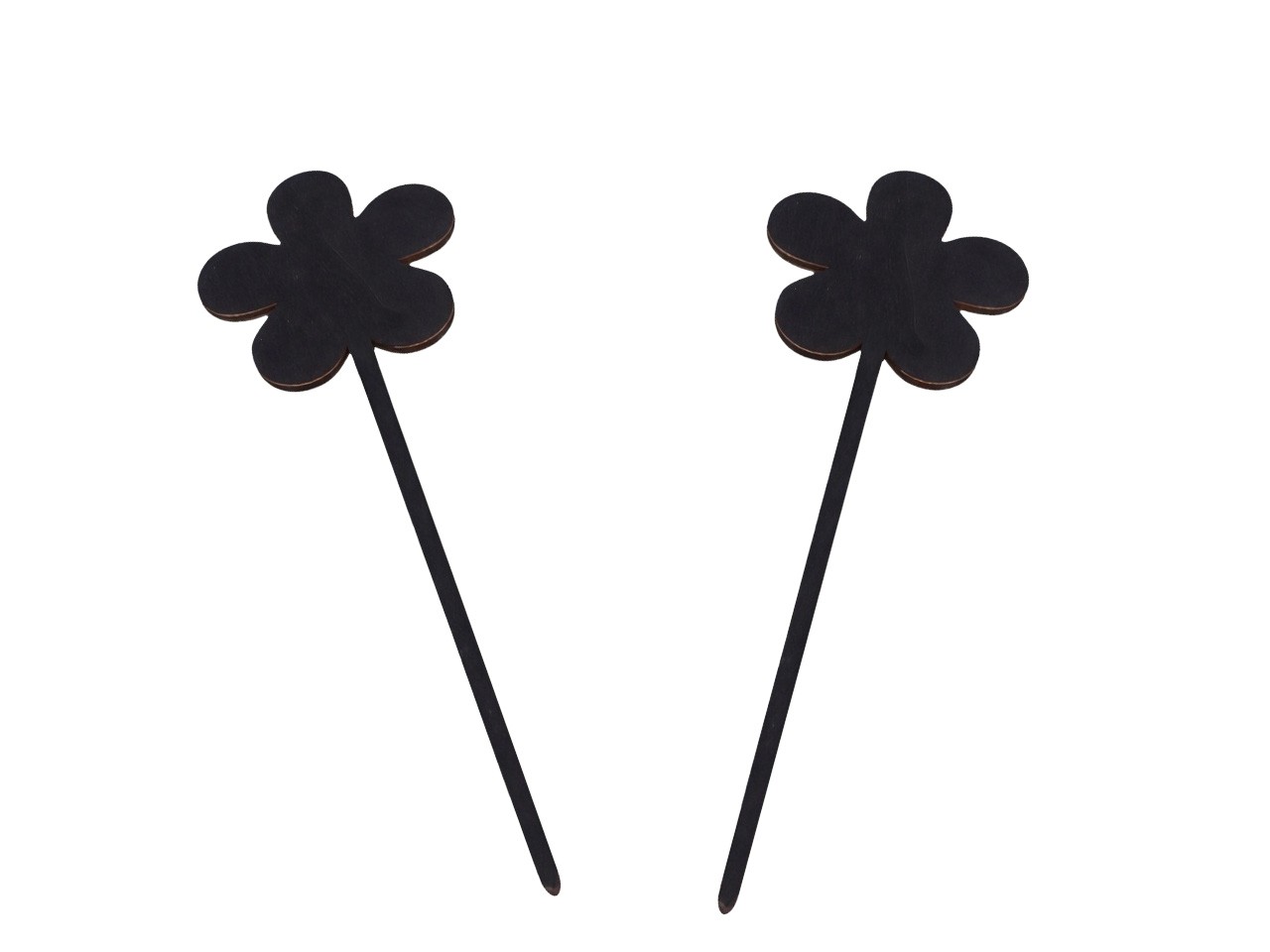 Stecker Blume Holz schwarz D10xL27cm