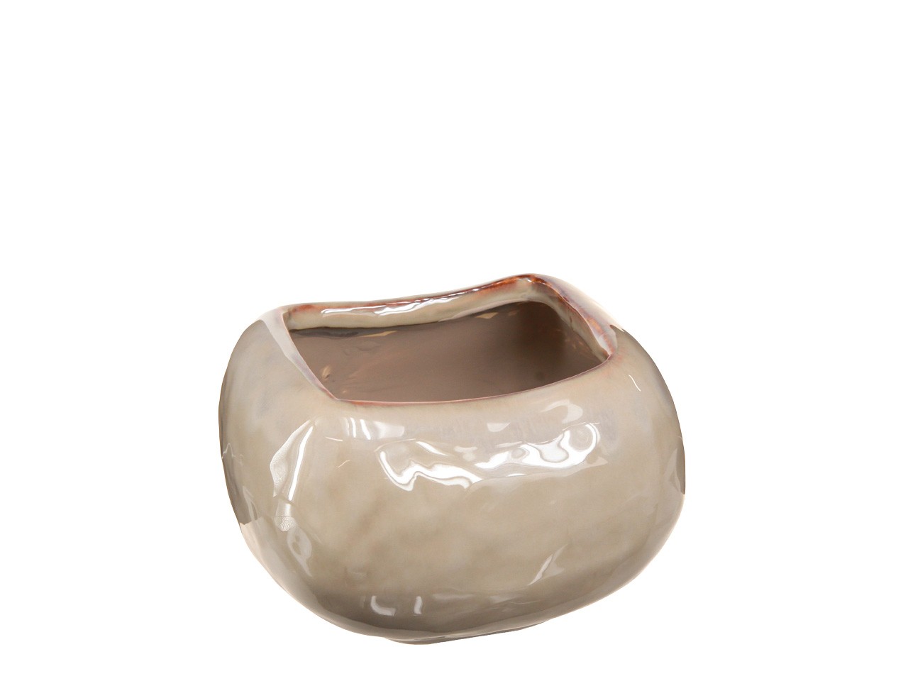 Schale Soft Edge viereckig Keramik hellgrau D 16 cm