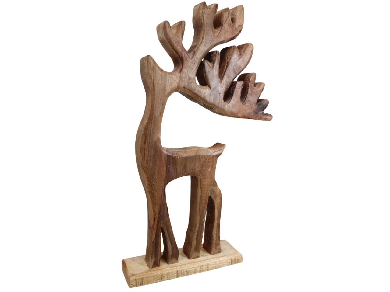 Aufsteller Hirsch Mangoholz natur H53x34cm