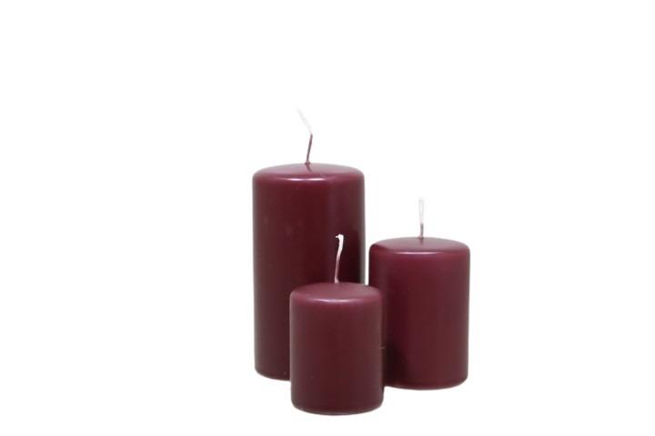 Stumpenkerze getaucht 200/100mm bordeaux