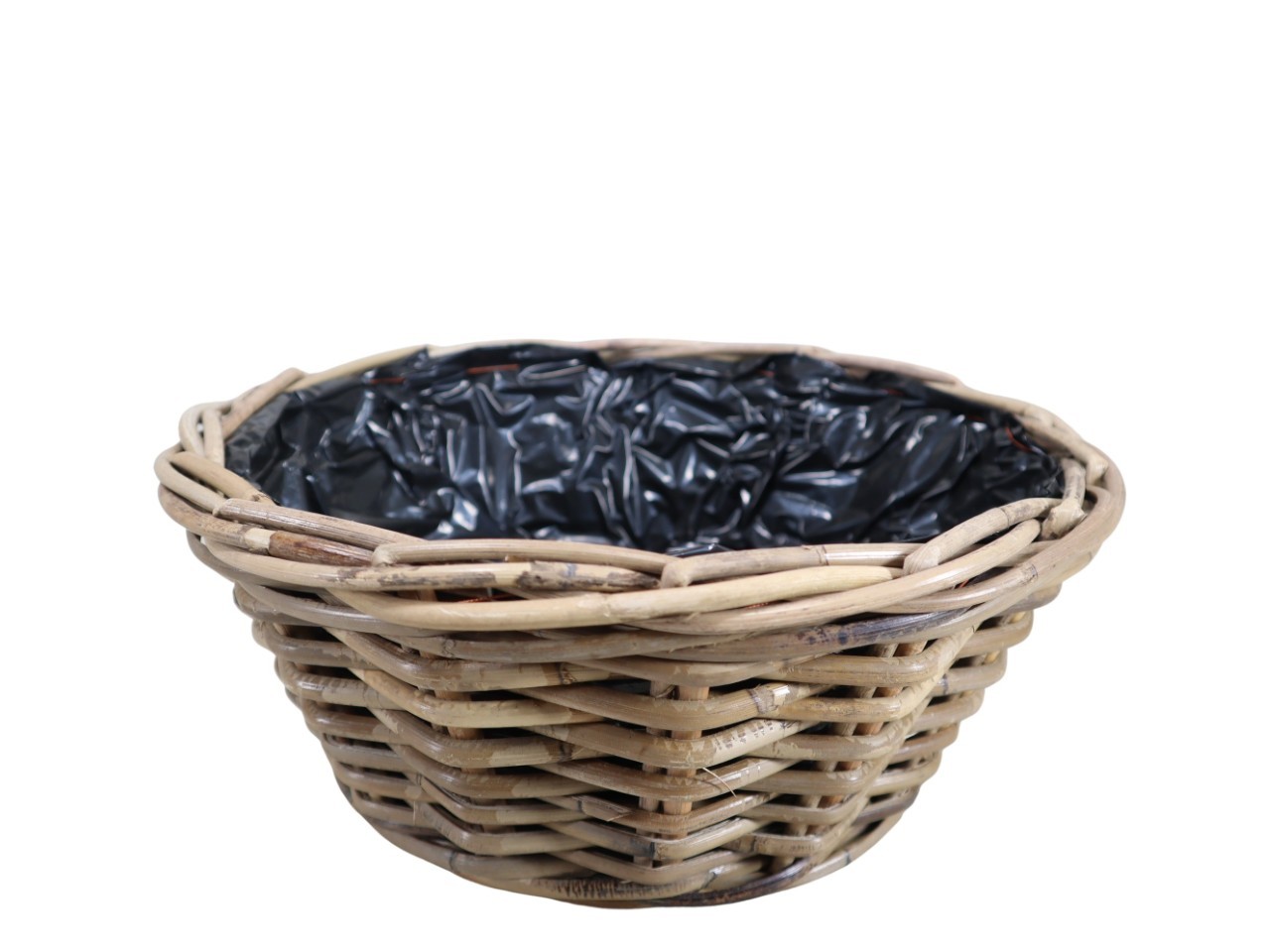 Pflanzschale  Kubu-Rattan grau D35xH14cm