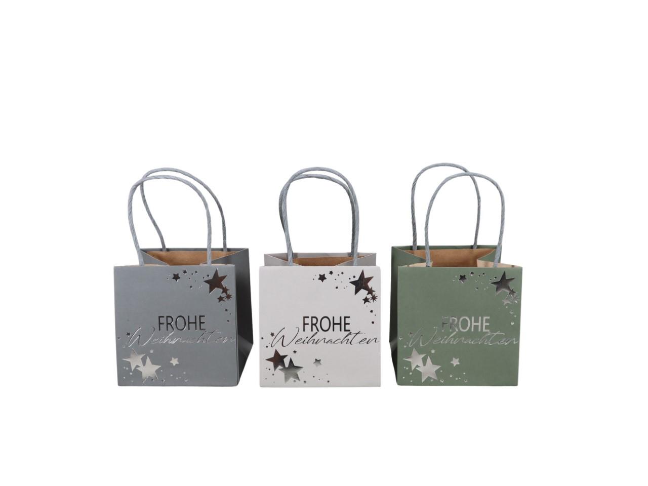 Pflanztasche FROHE Weihnachten Papier farbmix D10,5cm