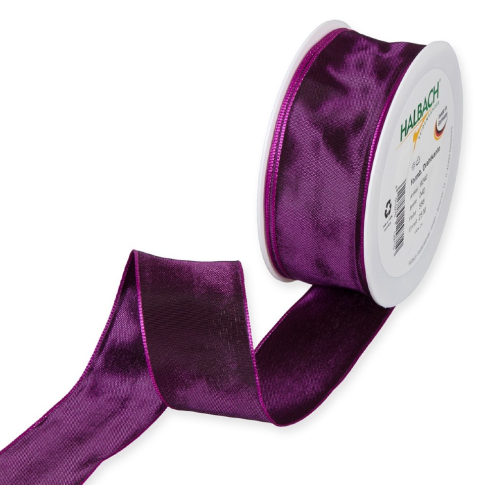 Drahtkantenband 40mm purple 556