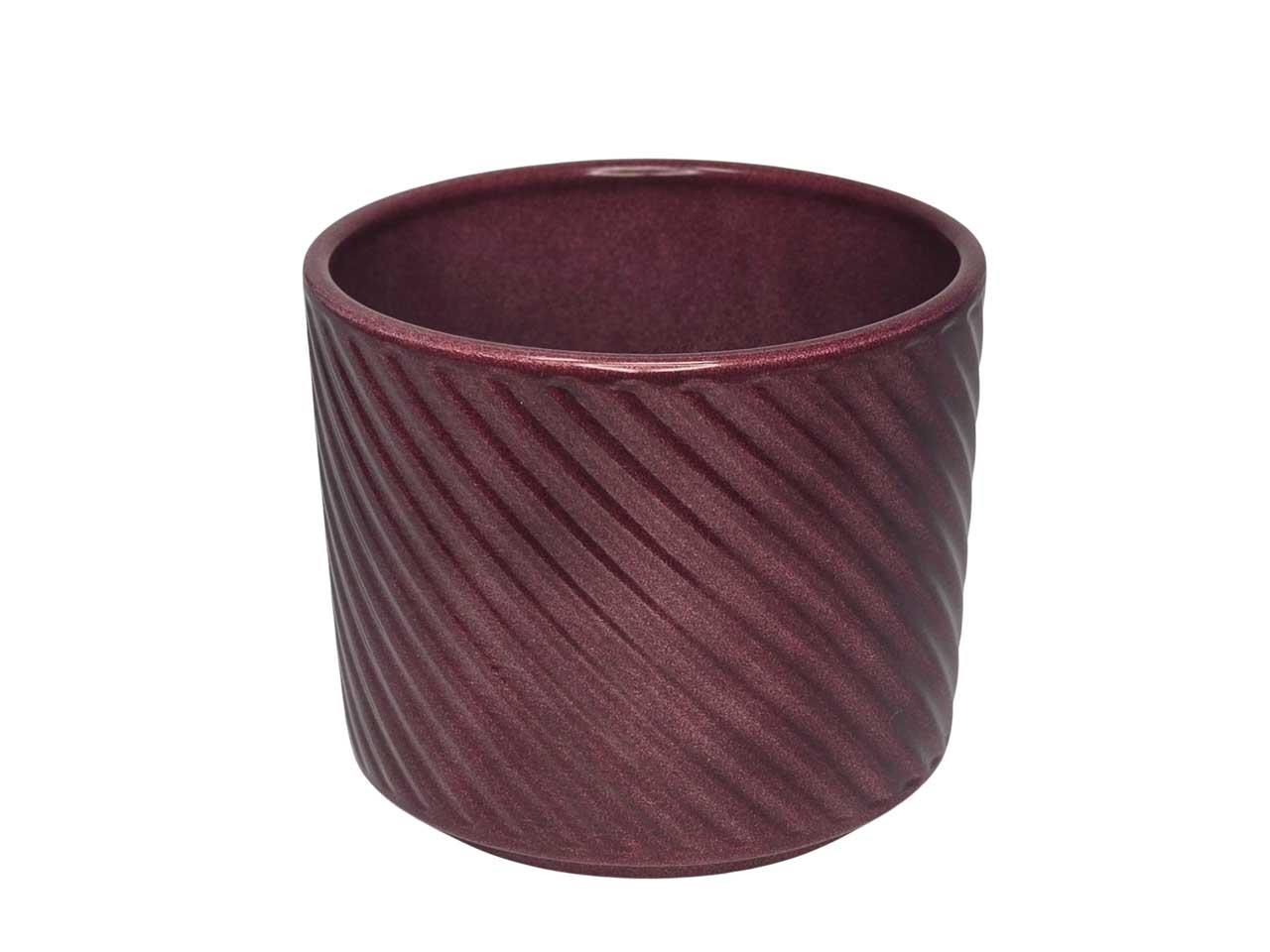 Keramikübertopf Spirelli bordeaux-lasur D14cm
