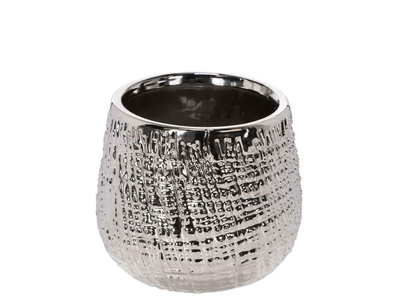 Übertopf Keramik silber 14xH11cm
