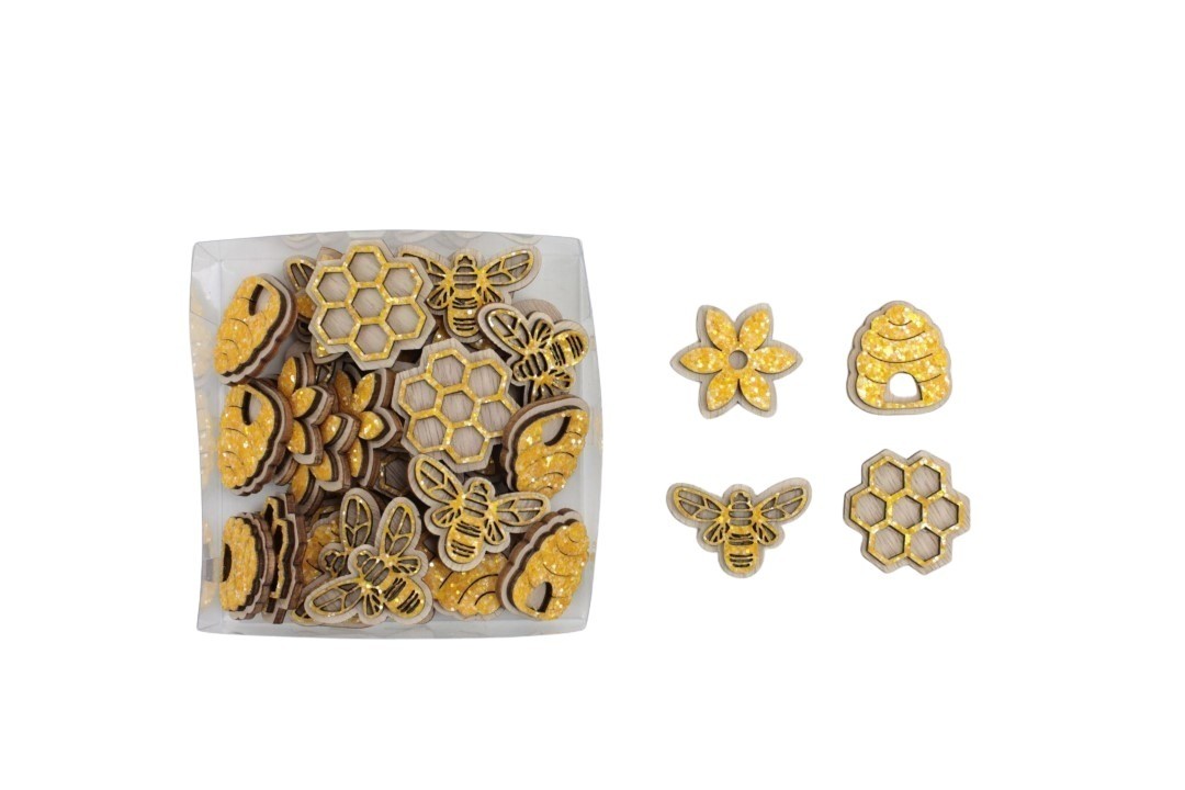 Streuer Biene & Co. goldgelb 4-fach sort. 3,5 cm
