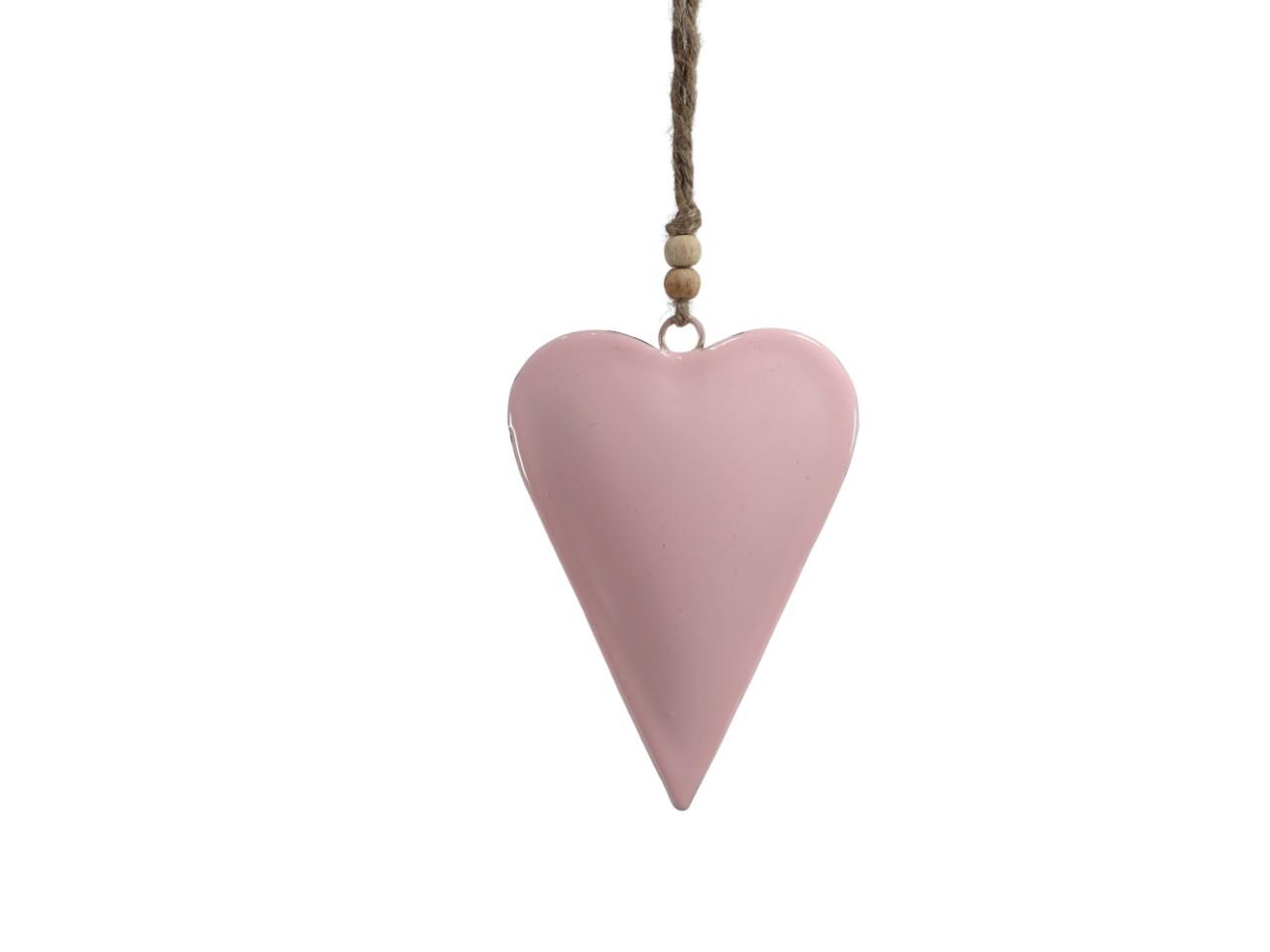 Herz hängend Metall rosa 13x9cm