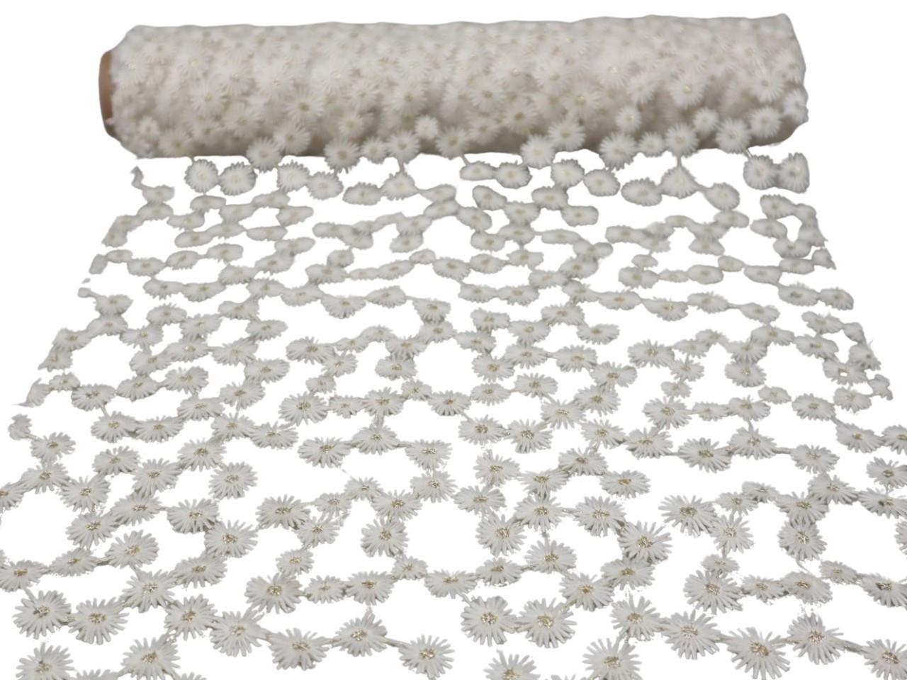Tischband Daisy 30 cm 2,5 Meter creme 102