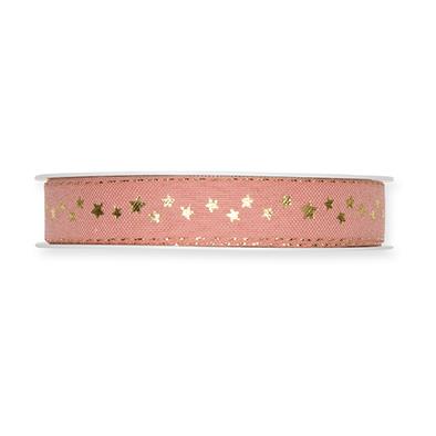 Druckband Sternchen 15 mm 18 Meter blush rose/gold 123