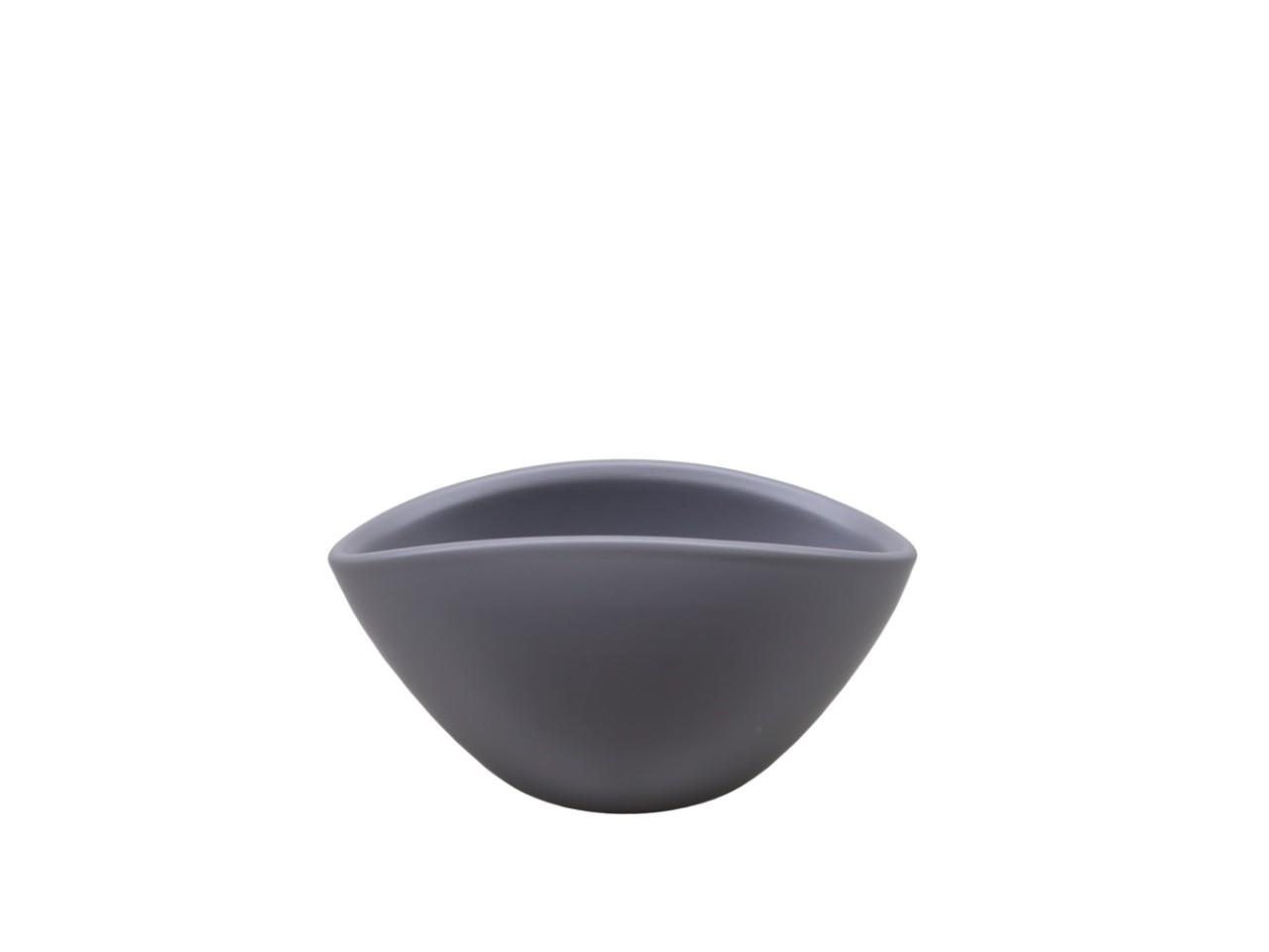 Keramiksteckschale oval basaltgrau matt L15cm
