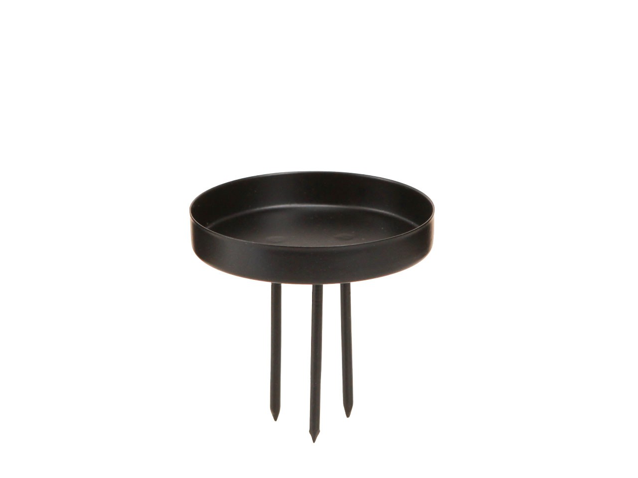 Kerzenhalter mit Rand Metall schwarz matt D8,1cm