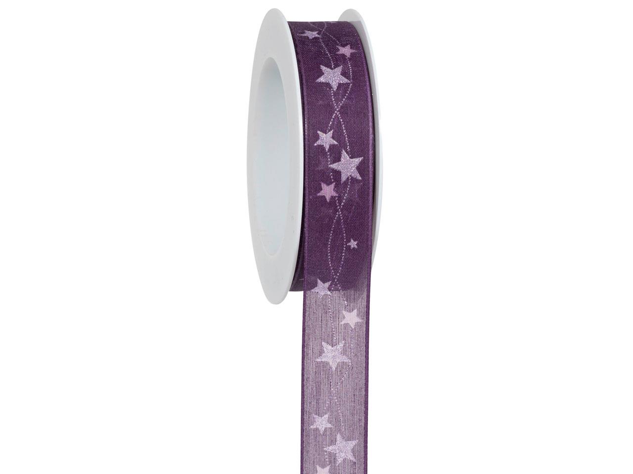 Band Lichterkette m. Dr. 25 mm 18 Meter mauve/silber 601/05