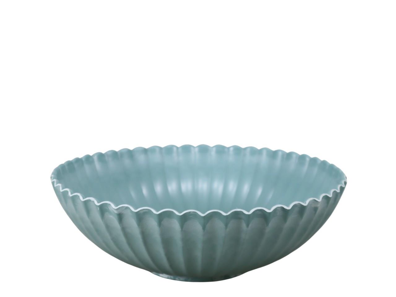 Schale rund Rille KARA mint Plastik D22cm