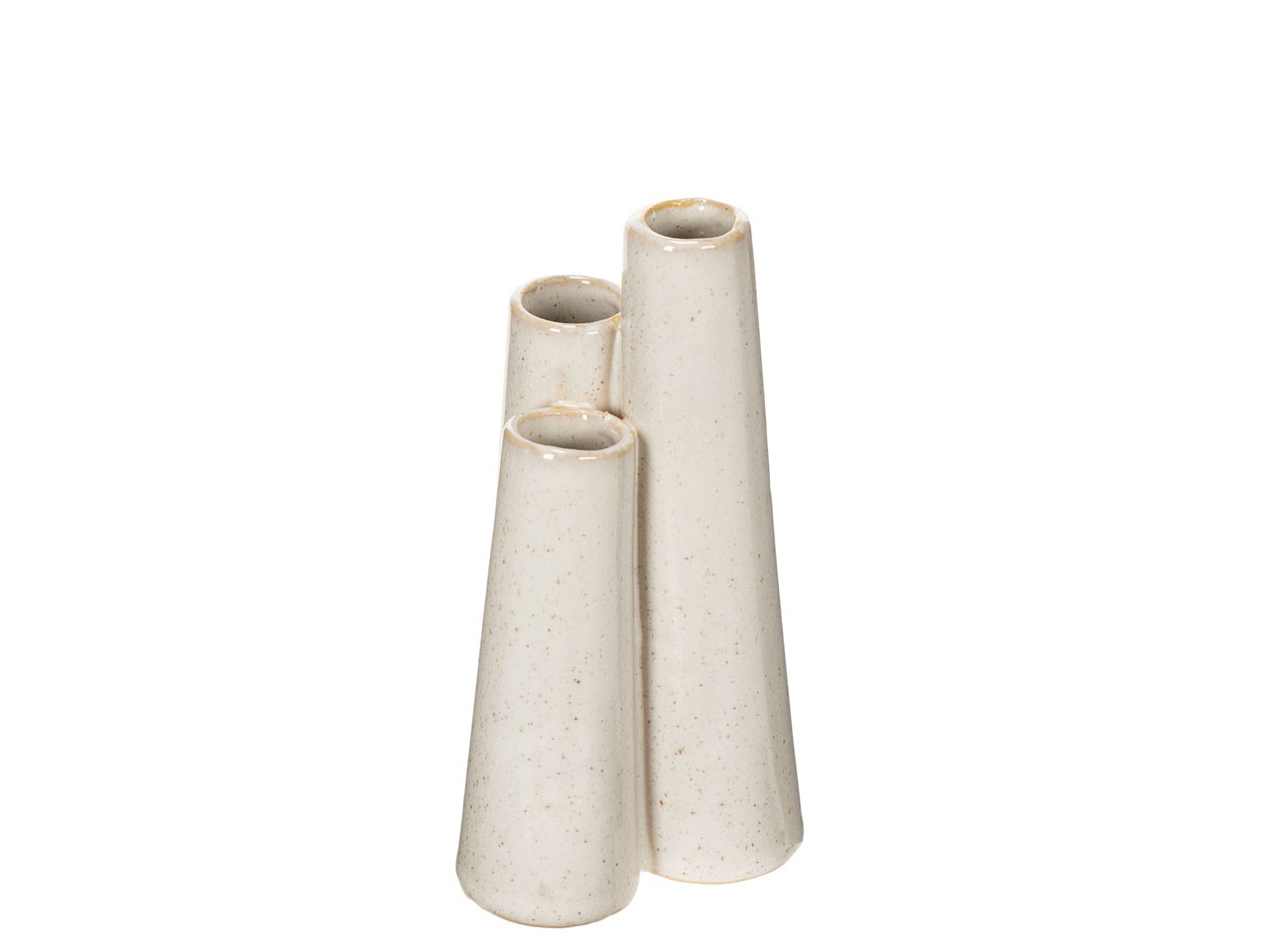 Vase Keramik dreifach weiß 8xH15cm