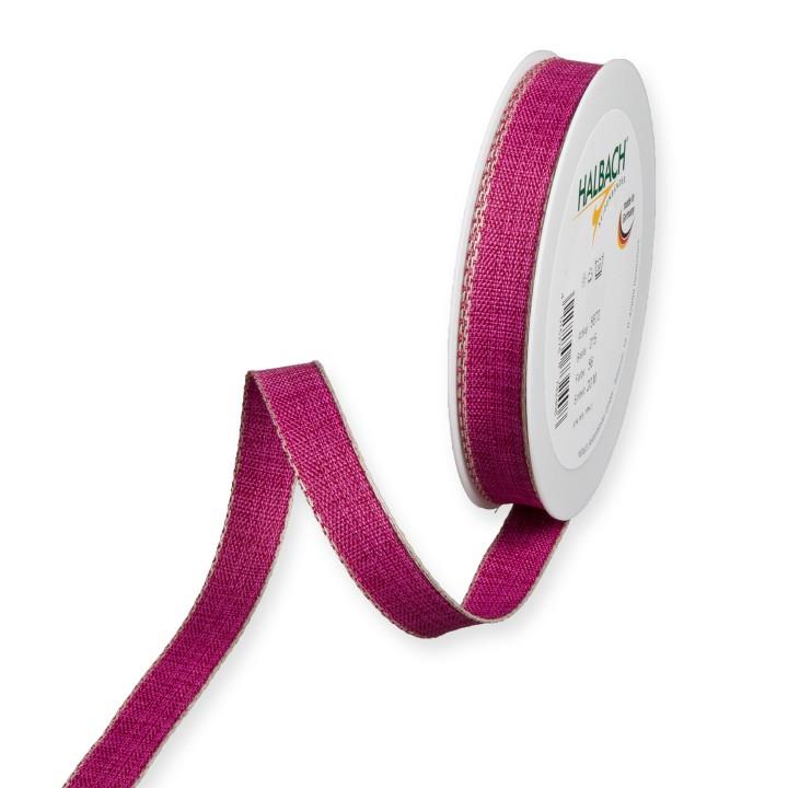 Band m. Leinenkante 15 mm 20 Meter purple/linen 56