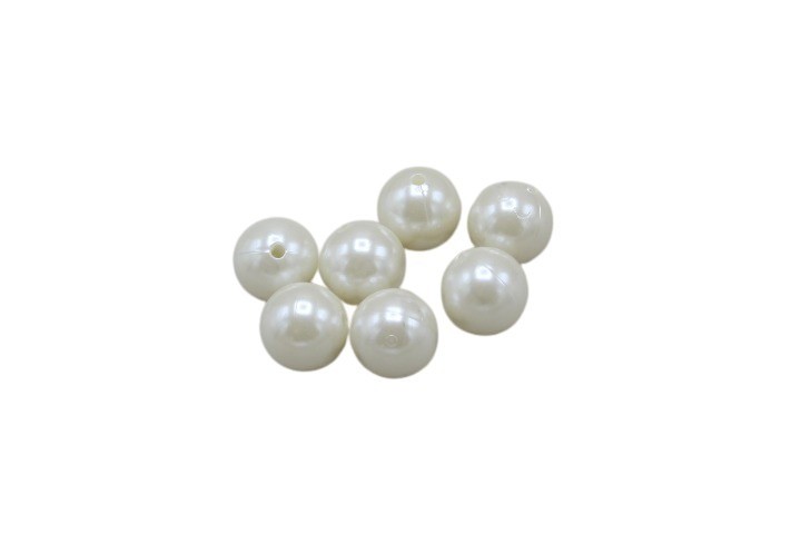 Perlen Kunststoff creme 10mm 300 Gramm