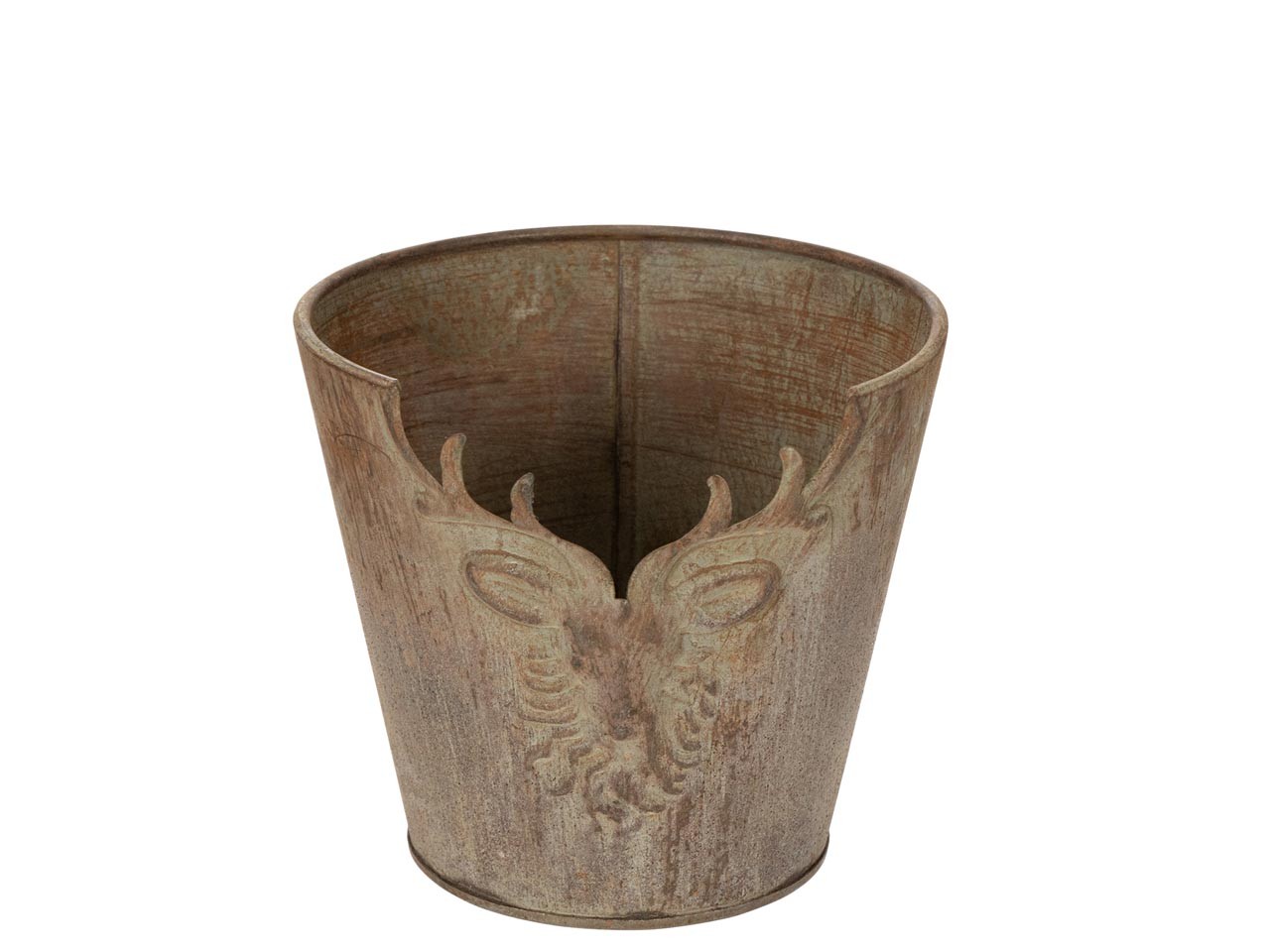Übertopf "Hirschkopf" Metall rost D15cm