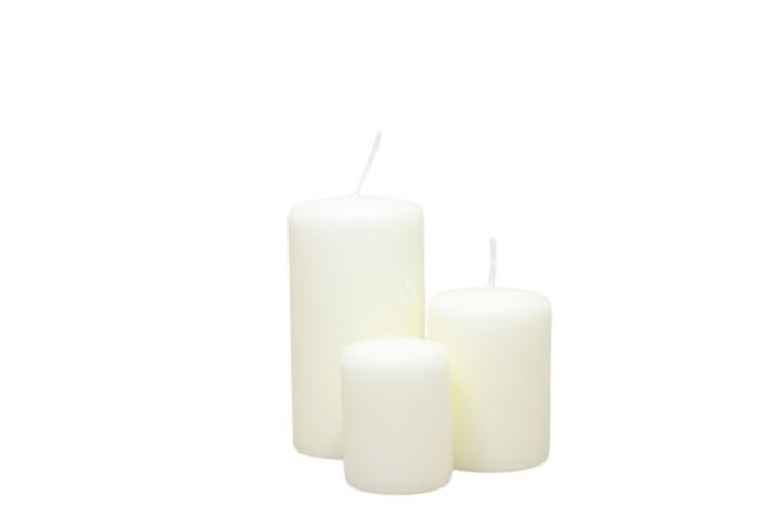 Stumpenkerze getaucht Safety-Clip 60/40mm elfenbein