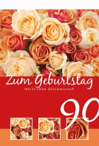 Glückwunschkarten 90. Geburtstag 11,5x17 cm