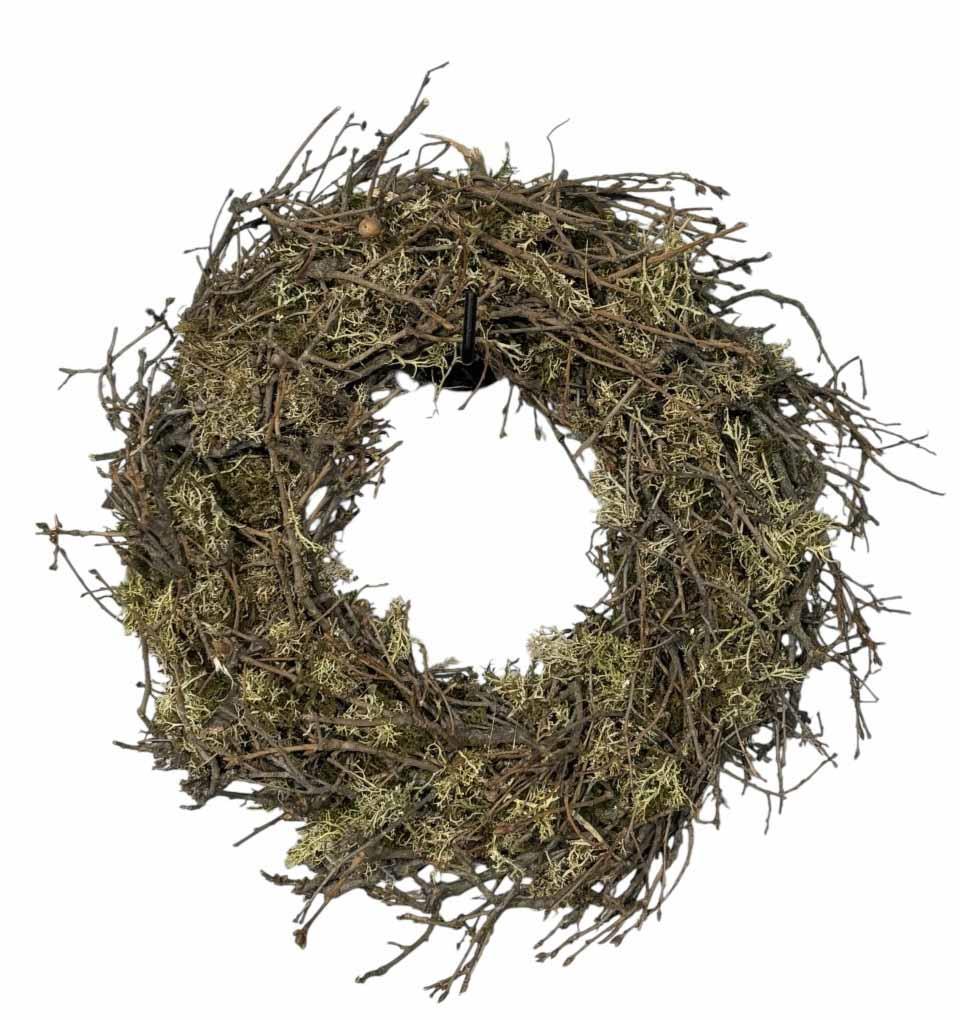 Kranz aus Bonsai Igelmoos präpariert hellgrün D35cm NETTO
