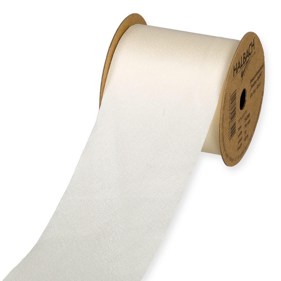 Dekorationsband Seiden-Optik 70 mm 10 Meter cream 70