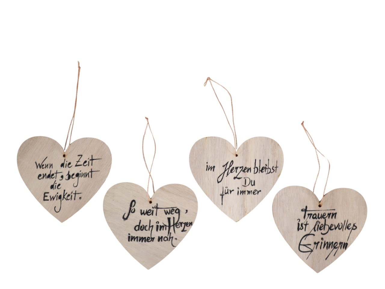 Herz hängend m. Schrift Holz natur D13cm