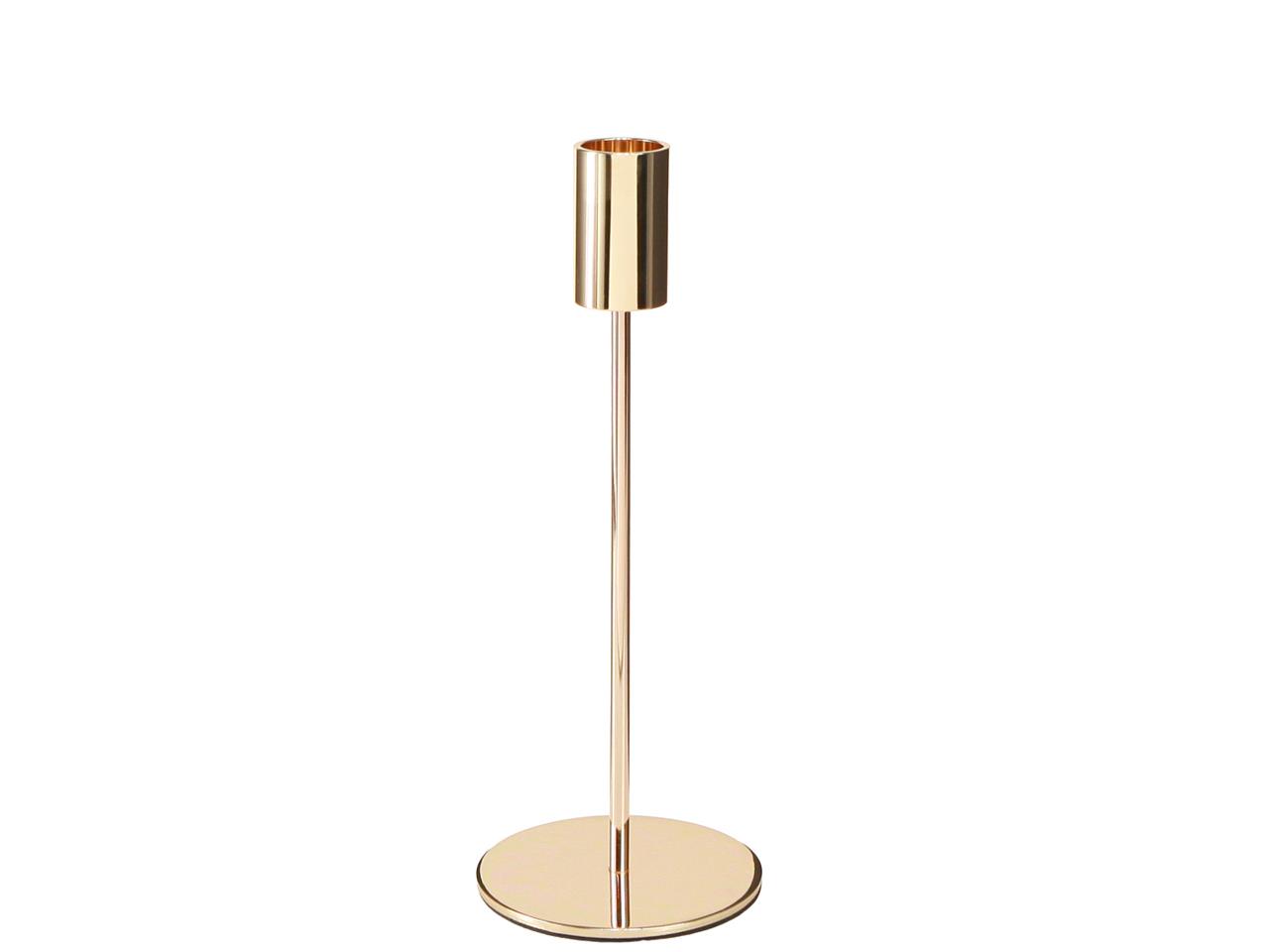 Stabkerzenhalter Metall gold Höhe 22,5cm (für Kerze D 21 mm)