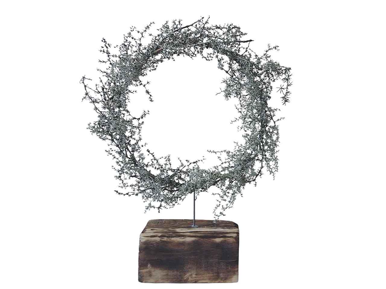 Ring Asparagus auf Holzblock 35cm natur