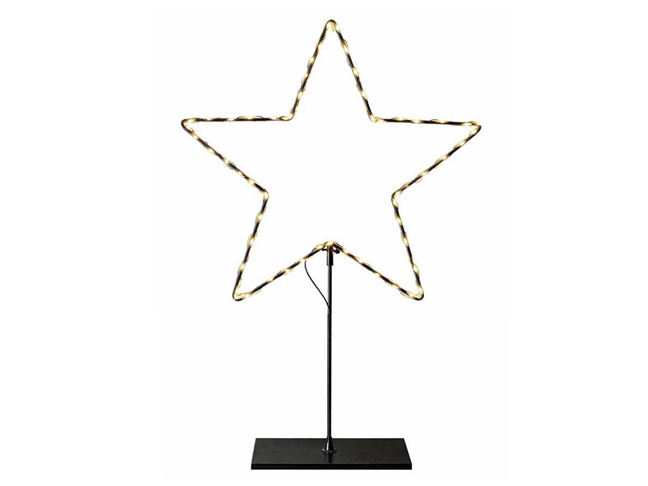 Stern mit Sockel 90LED warmweiß Metall schwarz H60cm