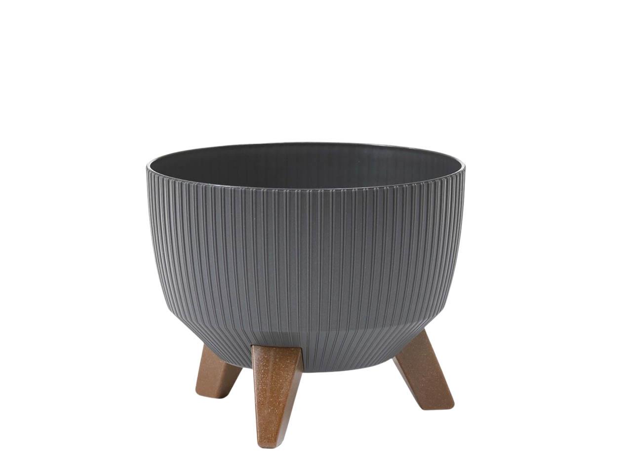 Plastikschale D29cm H22,5cm "Roma" auf Füß.  GRAFIT  951-50