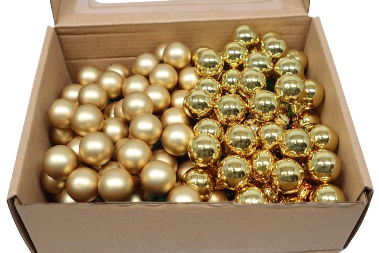 Glaskugel 25 mm a.Draht  144 Stck. gold