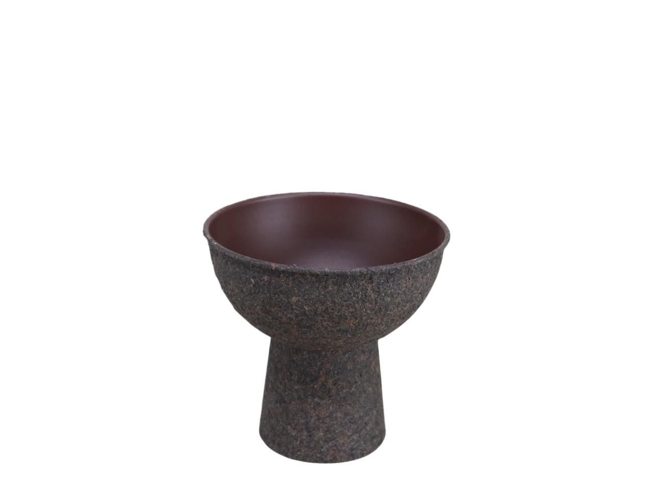 Schale mit Fuß Metall braun-antik D18xH18cm